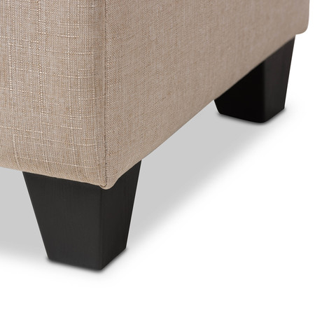 Baxton Studio Michaela Modern Beige Upholstered Storage Ottoman 146-8347